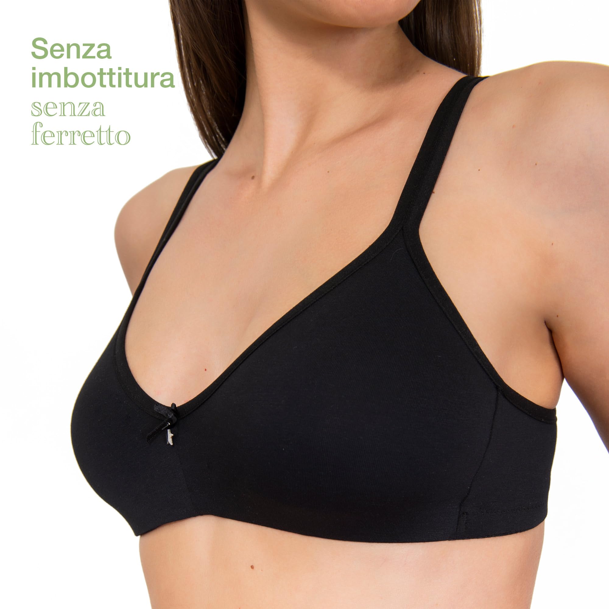 SÌèLEI, Reggiseno Senza Imbottitura e Senza Ferretto, Realizzato in Cotone Biologico, 100% Naturale, Designed in Italy