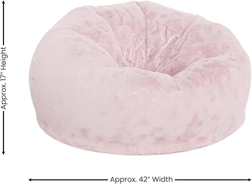 Miniatura 2 de Flash Furniture Puf de gran tamaño para niños y adultos, juego de 1, peludo rubor