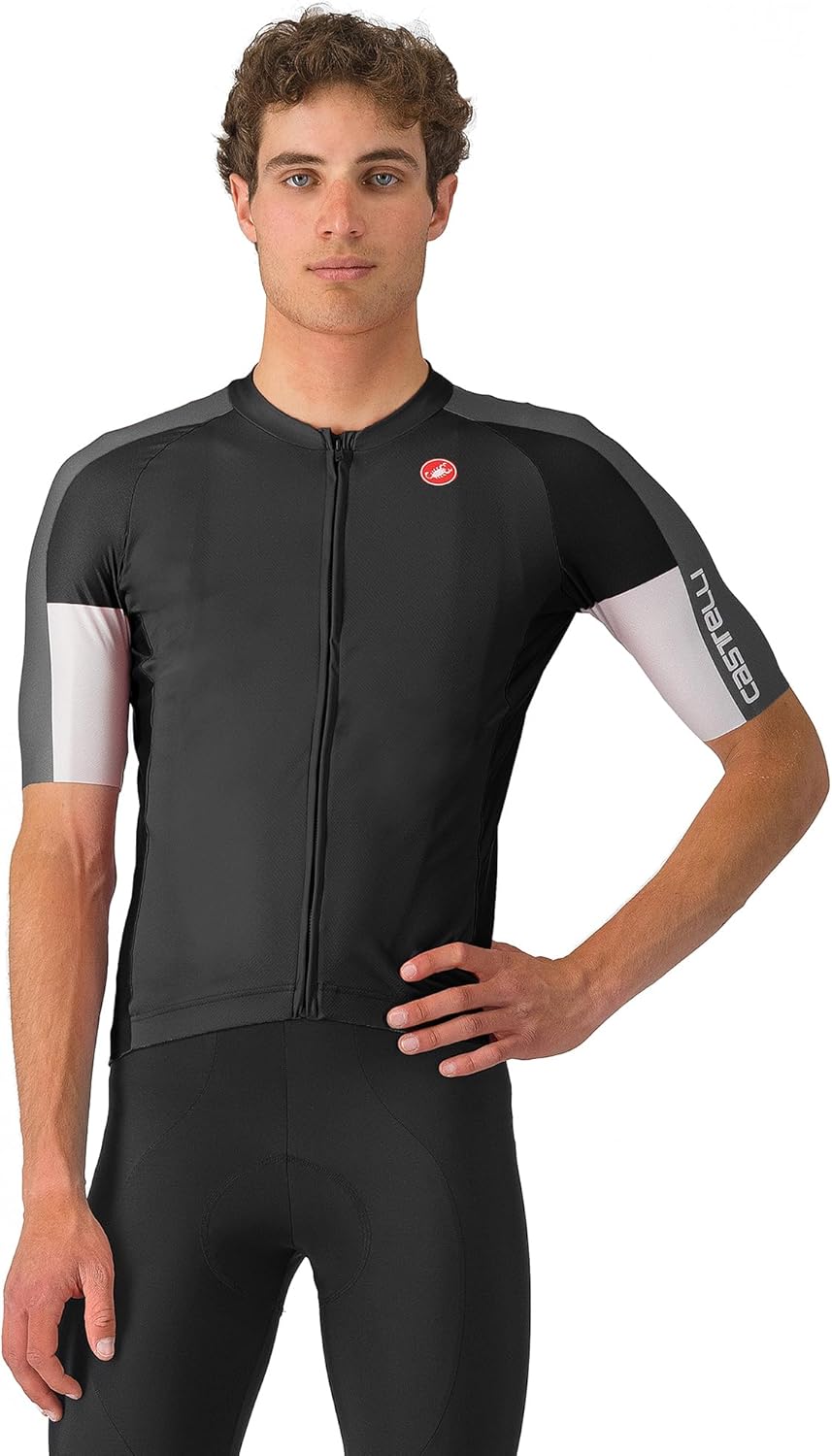 CASTELLI Men’s Entrata 6 Jersey, UPF Sun Protection, Quarter Length Sleeve Jersey for Road Cycling & Gravel Biking & Racing