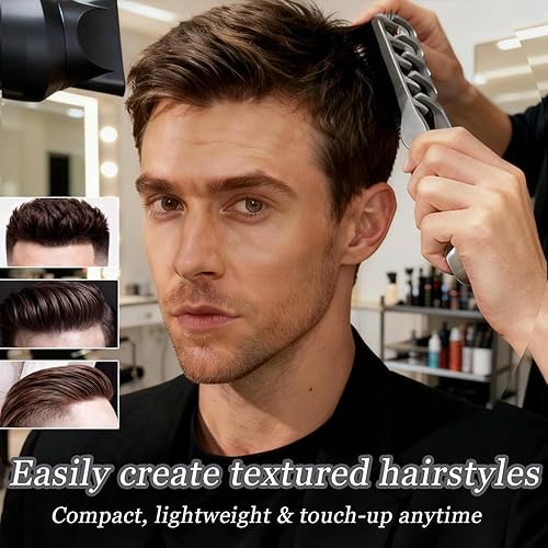 Miniatura 4 de Peine texturizado, peine voluminizador de dientes anchos, peine de pelo rizado de dientes anchos esponjosos, peine texturizado para hombre,