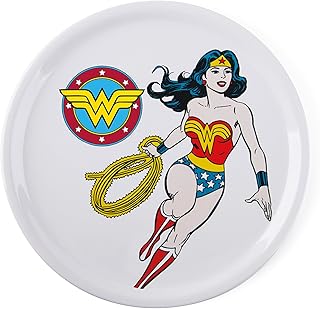 Excelsa Wonder Woman Piatto Pizza, Porcellana, Bianco, Diametro: 31 cm