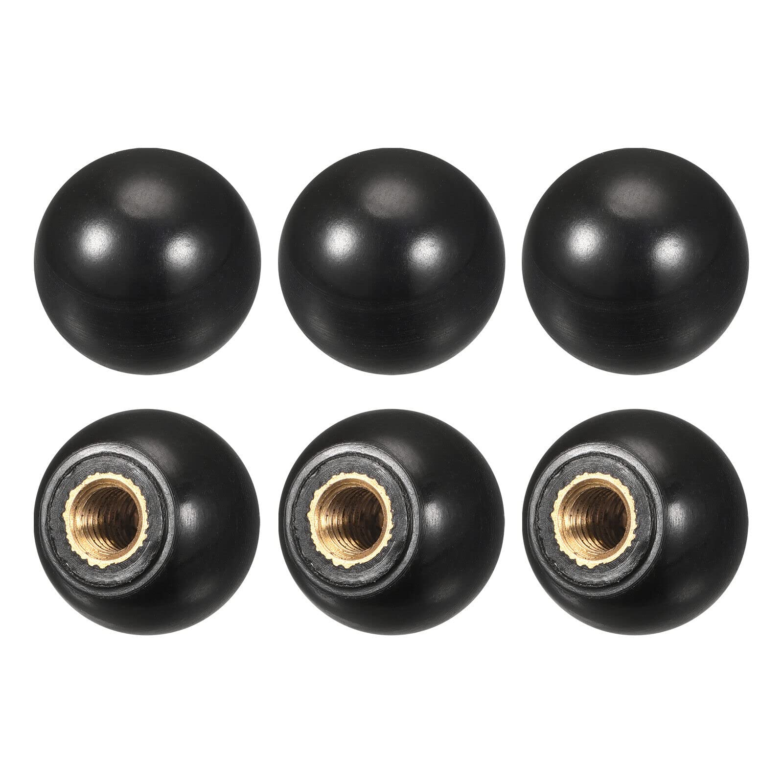 Tool parts 6Pcs Threaded Ball Knobs - M5 Female Thread Thermoset Round Ball Handles - Black