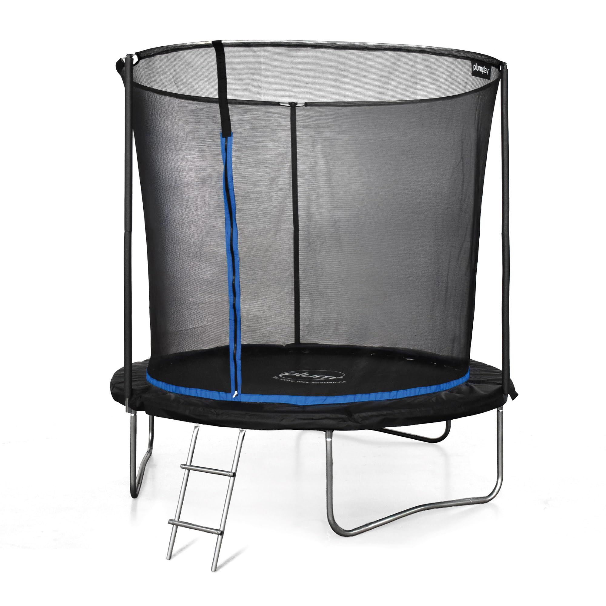 Plum Play Outdoor Trampoline 8ft / 10ft Secure Trampoline with Safety Net Enclosure and Ladder (8ft / 244cm)