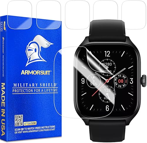 ArmorSuit Paquete de 6 protectores de pantalla diseñados para Amazfit GTS 4 Smart Watch de 1.75 pulgadas (2022) MilitaryShield HD Clear Film -