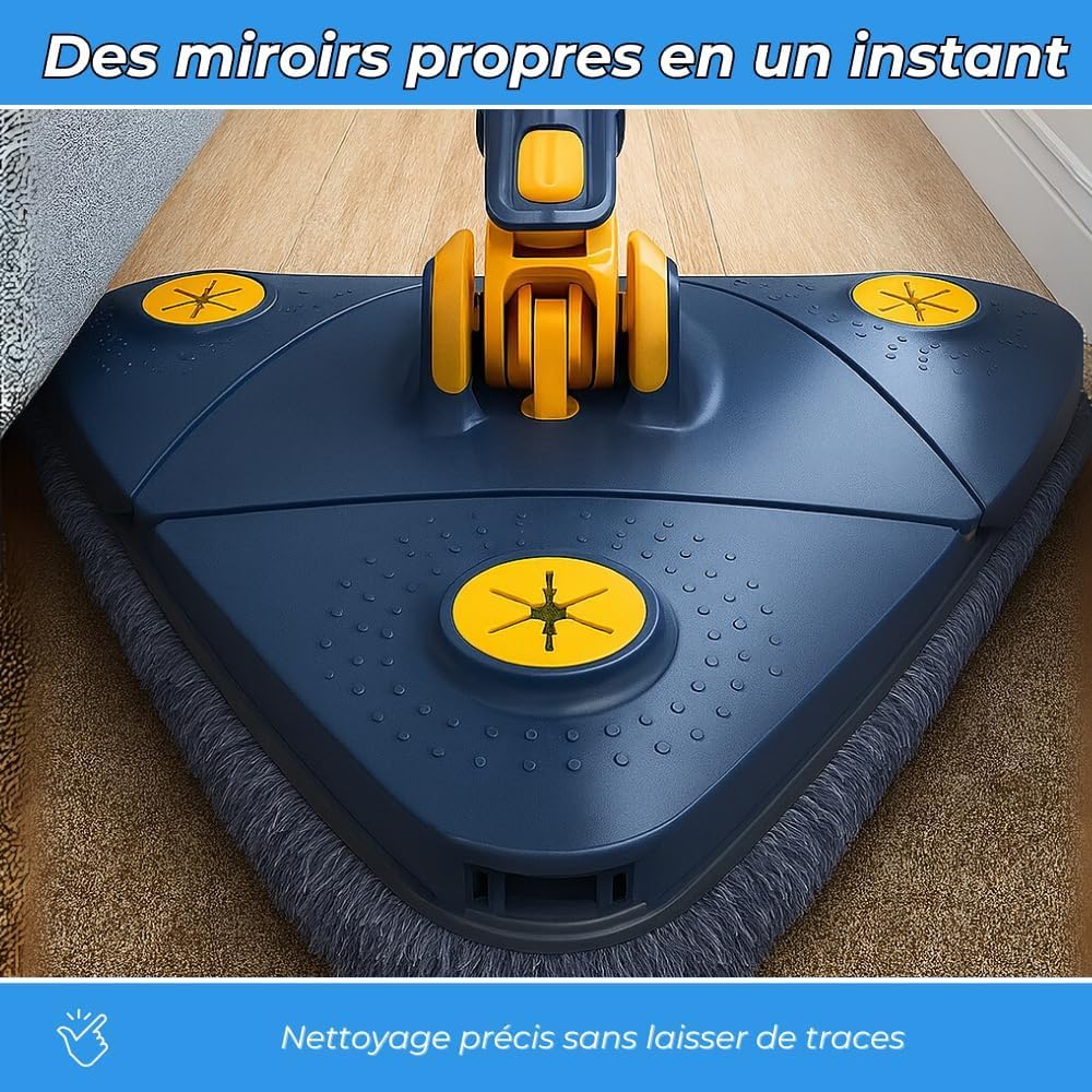 Juego de fregona giratoria de 360° con 5 cabezales de microfibra, limpiador telescópico multisuperficie para madera, azulejos y paredes, fácil de usar y almacenar, diseño de mango ergonómico
