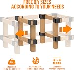 Heavy Duty Workbench Bracket Kit – Set of 4 Steel 3-Way Brackets for 4x4 and 2x4 Lumber, Ideal for DIY Garage Work Bench Legs, Woodworking Tables, Workshop Shelves, Planer Stands, and Kitchen Islands