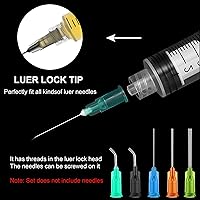 Vista 5 de Jeringa Luer Lock de 0.0 fl oz sin aguja, jeringas de plástico de 1 cc selladas individualmente estériles con tapas de punta, sin agujas