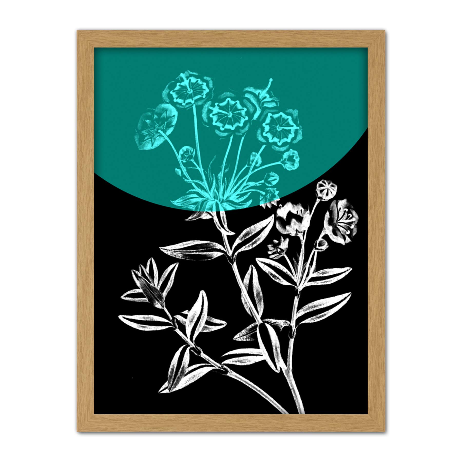 Wee Blue Coo Colour Pop Circle Teal Artwork Framed Wall Art Print 18X24 Inch