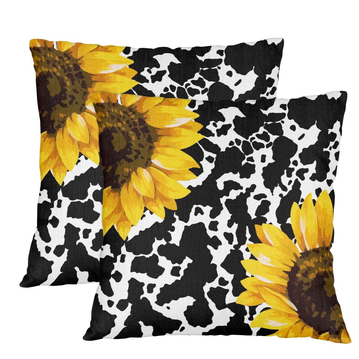 Housse de coussin motif vache bohème pour décorer le salon