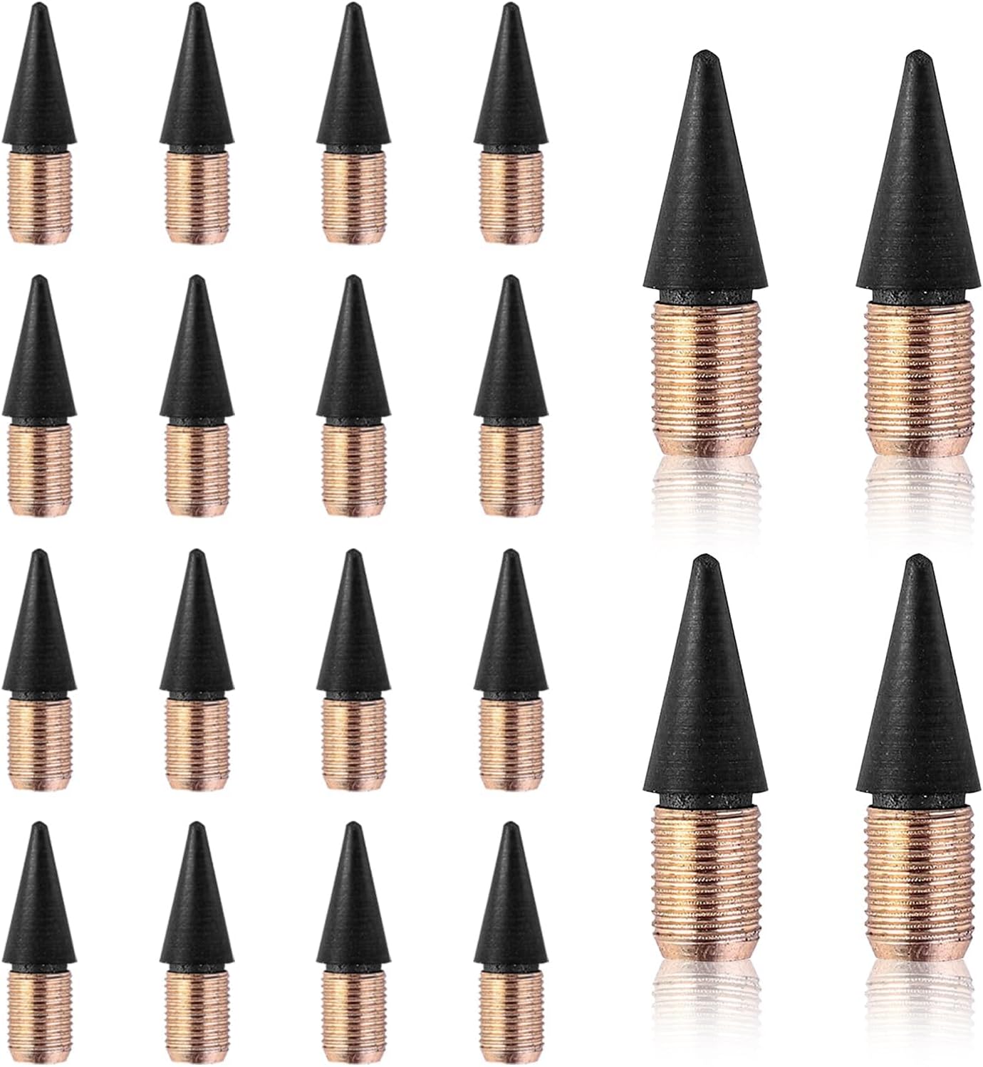 20 PCS Infinity Pencil Replaceable Nibs,Inkless Eternal Pencils Head For Writing Stationery (20pcs Black)