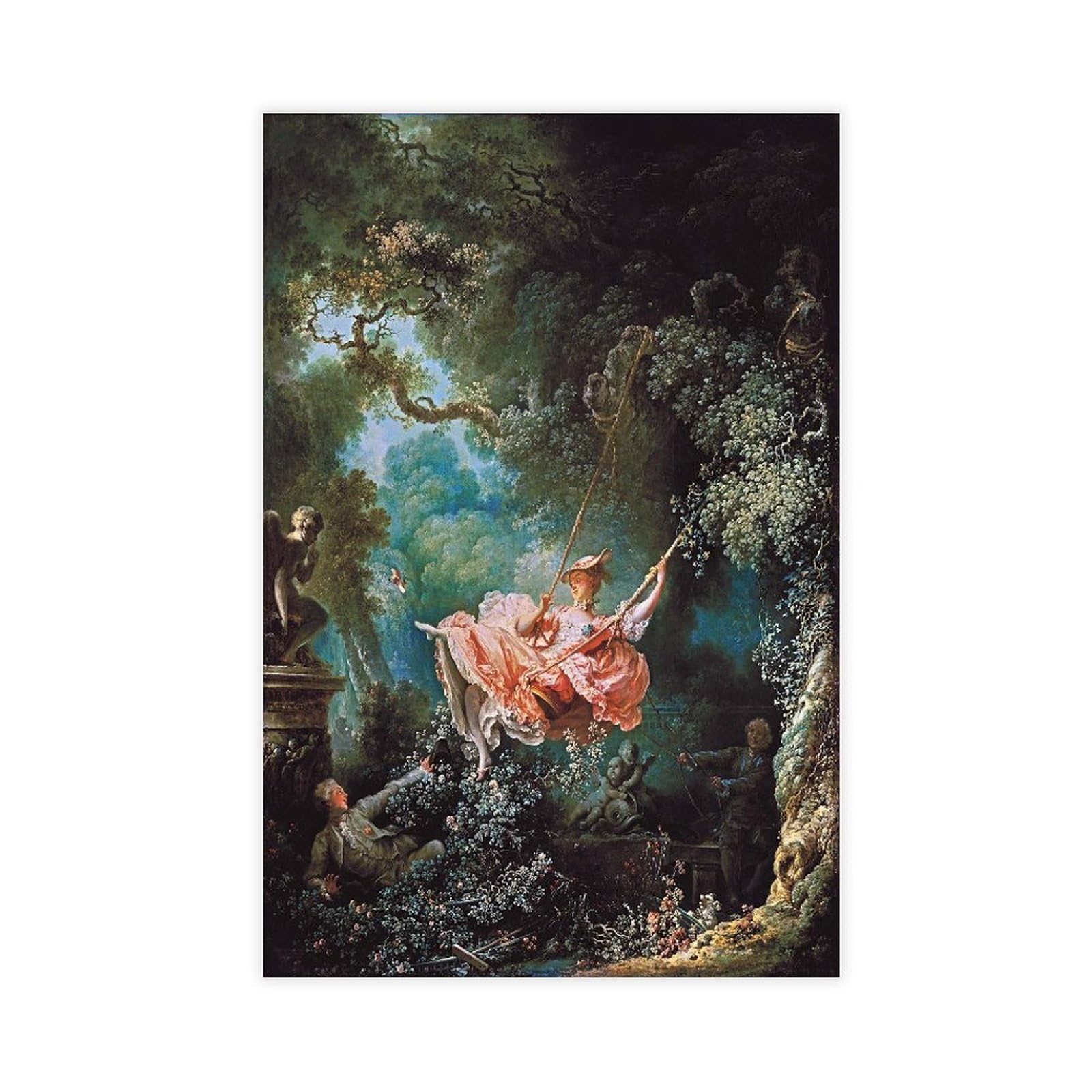 The Swing Fragonard Art Print Canvas Modern Poster Wall Art Decor Prints Paintings Living Room Bedroom Decor 20x30inch(50x75cm)
