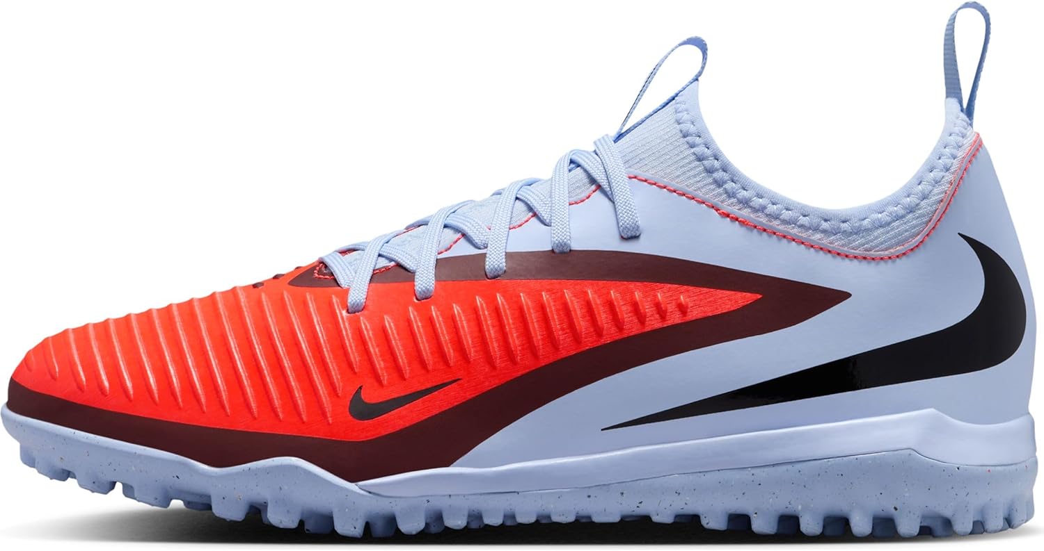 Nike Jr. Phantom 6 Low Academy Big Kids' Turf Soccer Shoes (Royal Tint/Black/Bright Crimson)