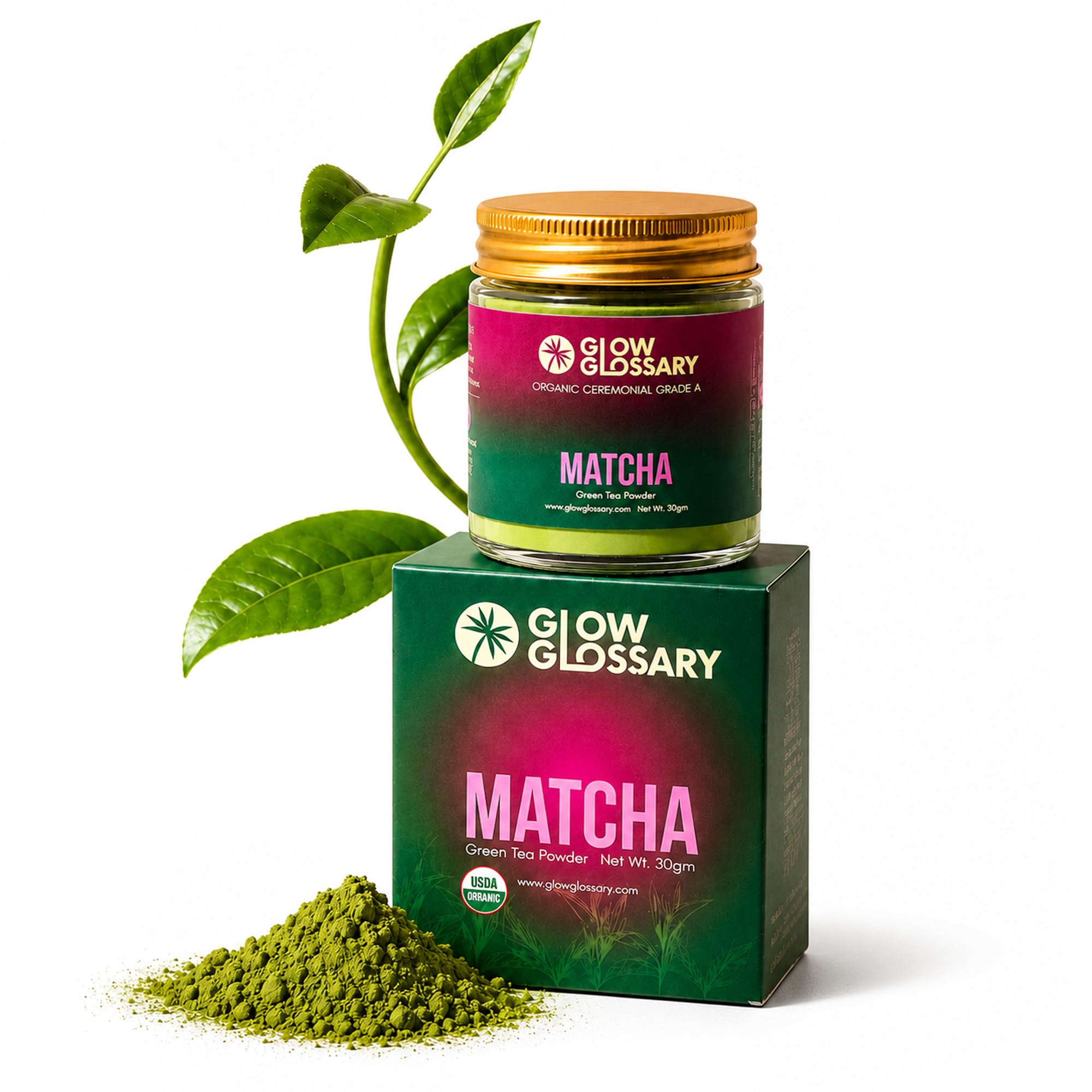 Glow Glossary Organic Ceremonial Grade A Matcha Green Tea Powder, 30g, Single-Origin from Shizouka Japan-picture-22