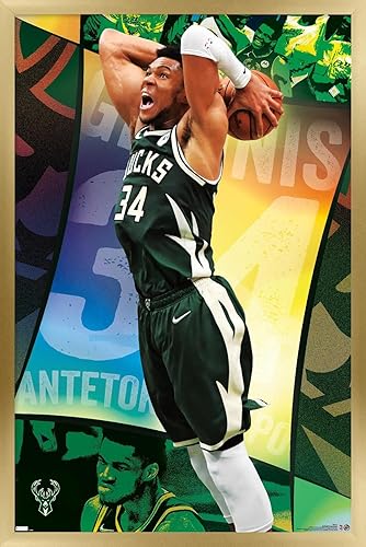 Miniatura 5 de Trends International NBA Milwaukee Bucks - Póster de pared Giannis Antetokounmpo 21, 22.37 x 34.00 pulgadas, versión premium sin marco