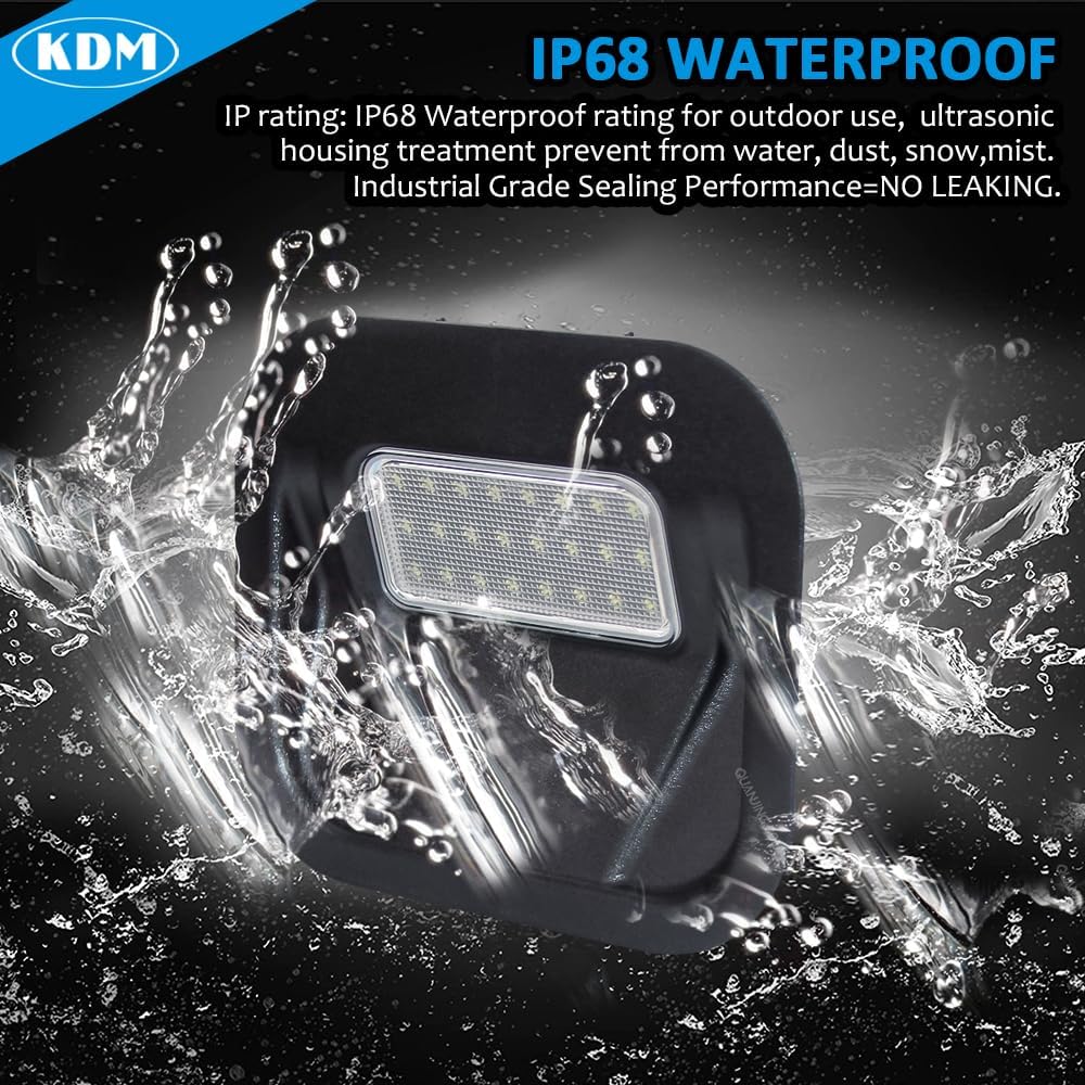 KDM LED Rear Tailgate Step Light with Wiring Harness Connector Fit for 2020-2021 GMC Sierra 1500 2500 3500 HD,2020 Chevy Silverado 1500 2500 3500 HD,6000K Multi-Pro Truck Bed Lamp Replacement 84347814