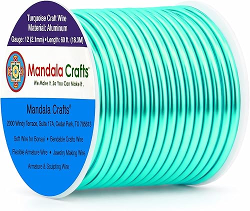 Vista 352 de Mandala Crafts - Alambre de aluminio anodizado de calibre 10 para manualidades de joyería - 32 pies de alambre flexible de cobre coloreado - Doble