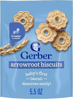 Gerber Arrowroot Biscuits, Snacks for Babies, Arrowroot Cookies, Vitamin E, Finger Foods