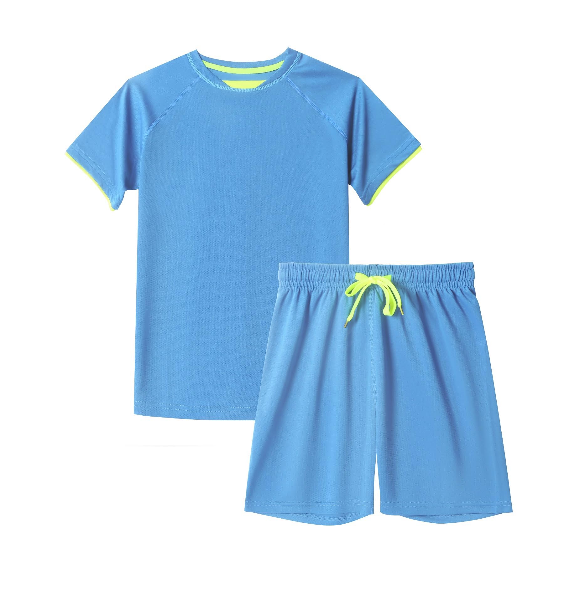 DaniChins - Conjunto de camisa deportiva de manga corta y pantalones cortos de malla para niños