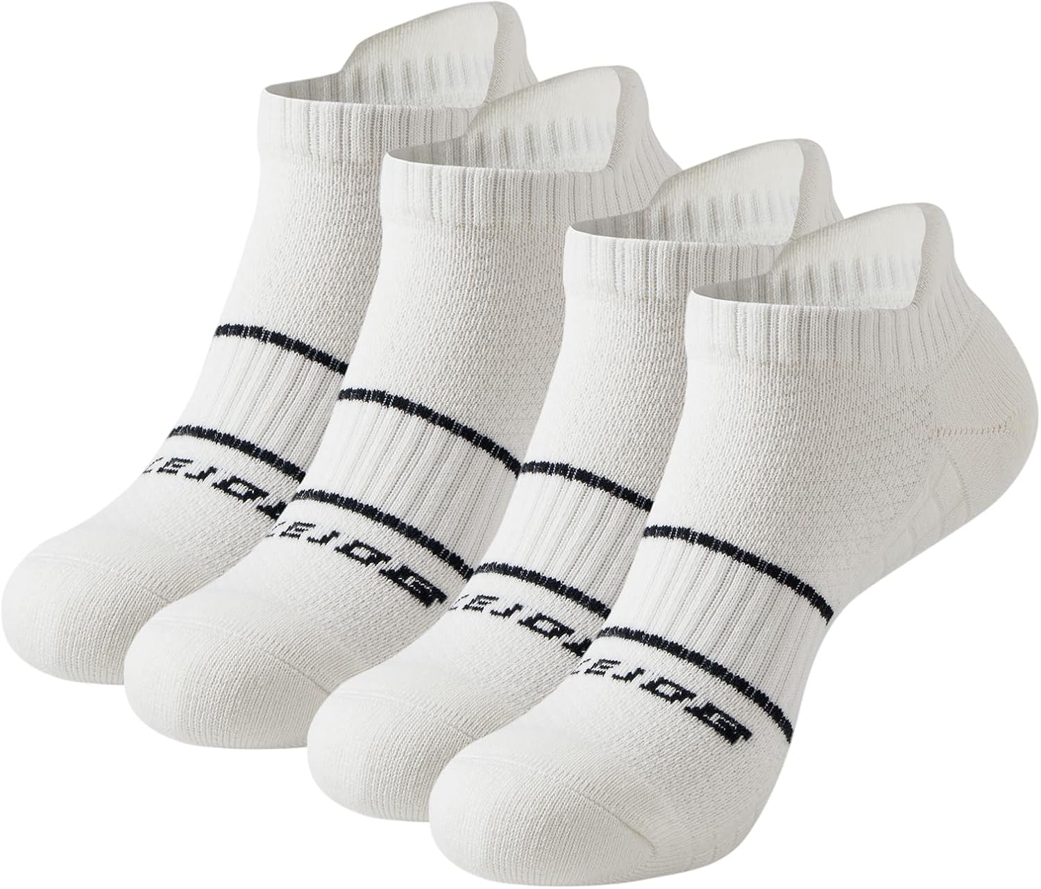 4 Pairs Men's Athletic Running Ankle Socks Low Cut Cushioned Anti-Blister Non-Slip Breathable Sports Cotton Socks