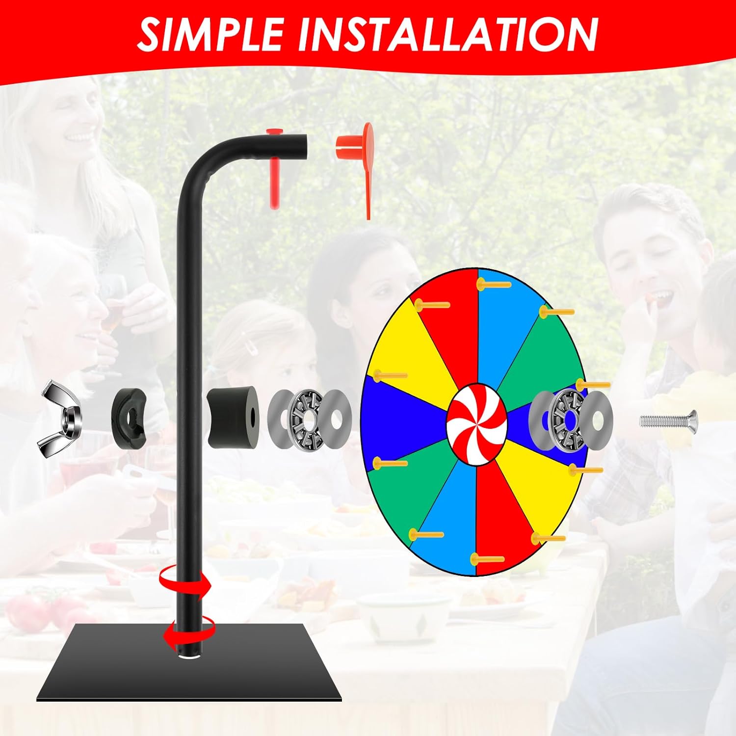 Prize Wheel Tabletop Rotating Prize Wheel Editable Rotating Wheel 10 Slots Color Spin Wheel Dry Erase Spinner Wheel with Dry Eraser and Marker Pen for Fortune Rotating Game Carnival Prizes