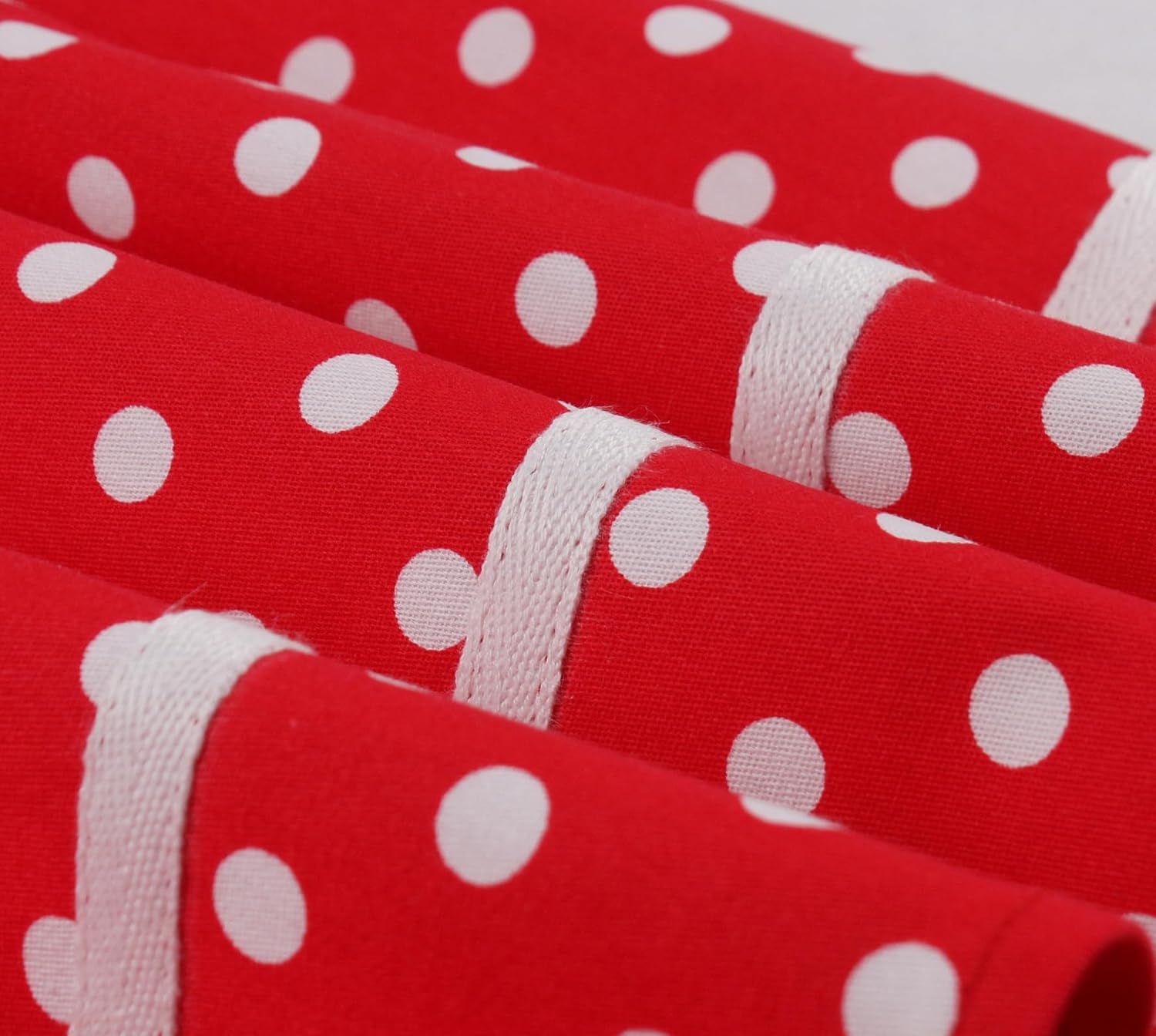 Wellwits Women's White Trim Polka Dots 1950s Vintage Cocktail Dress - Image 5