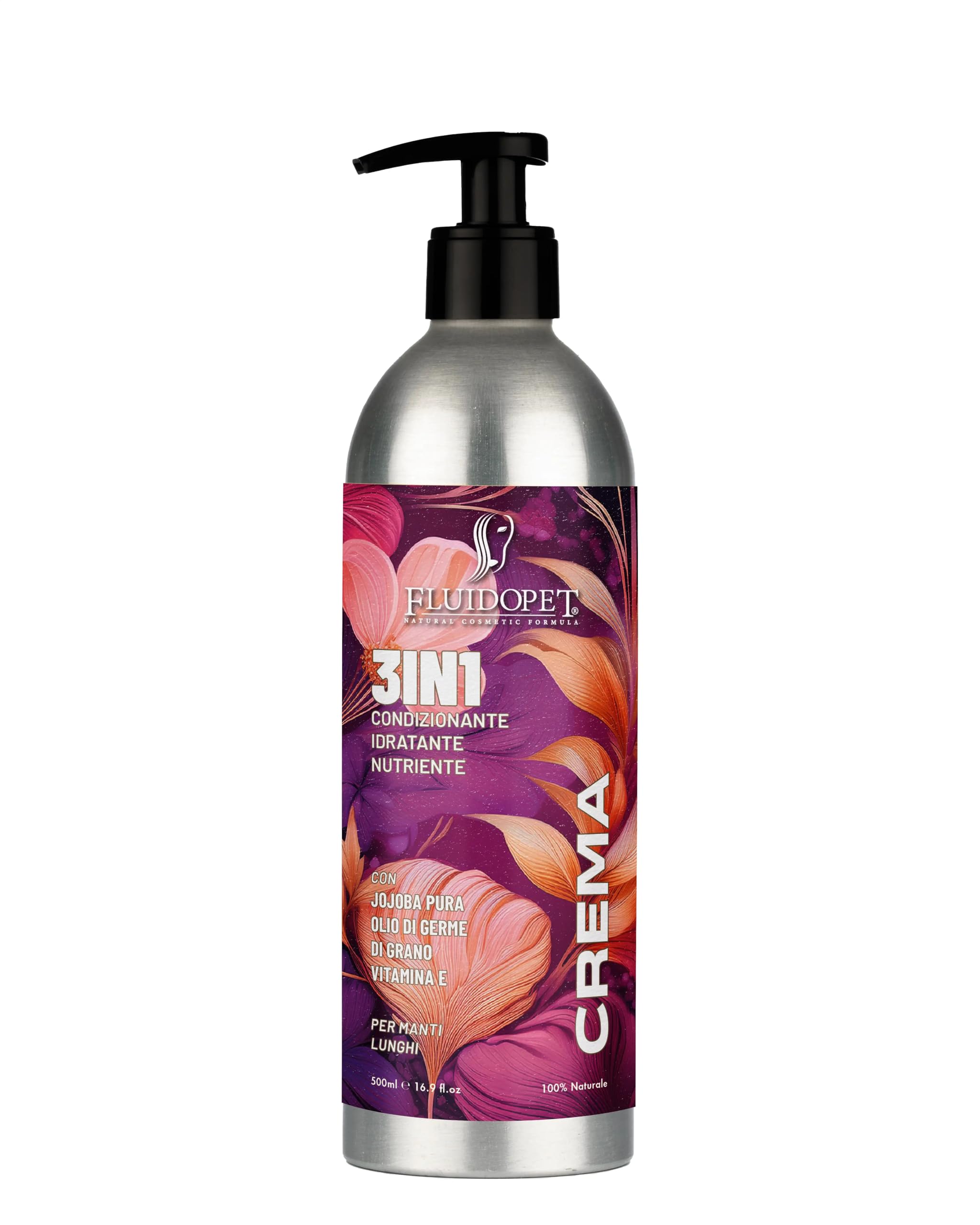 Crema 3 in 1 per Cani Senza Risciacquo -Condizionante, Idratante, Districante. Ideale per Manti Lunghi, Frangiati e Secchi – con Jojoba, Pappa Reale, Vitamina E – Effetto Lucente Anticrespo