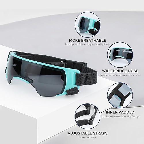 Miniatura 8 de LESYPET Gafas de sol para perros pequeños y medianos, con protección UV, con acolchado de espuma, resistentes al viento, protección ocular para