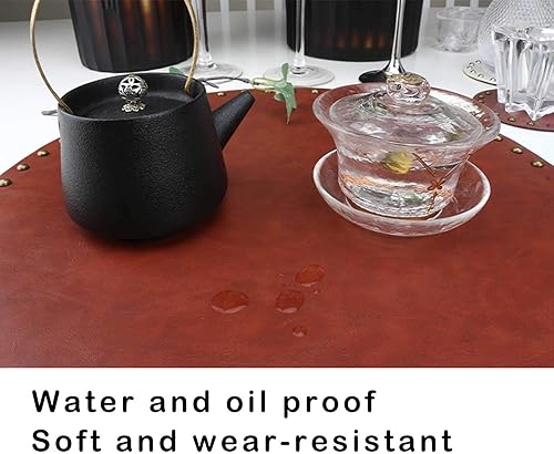 Miniatura 3 de Juego de 2 manteles individuales de piel sintética, 15 pulgadas, impermeables, resistentes a las manchas, resistentes al calor, manteles de