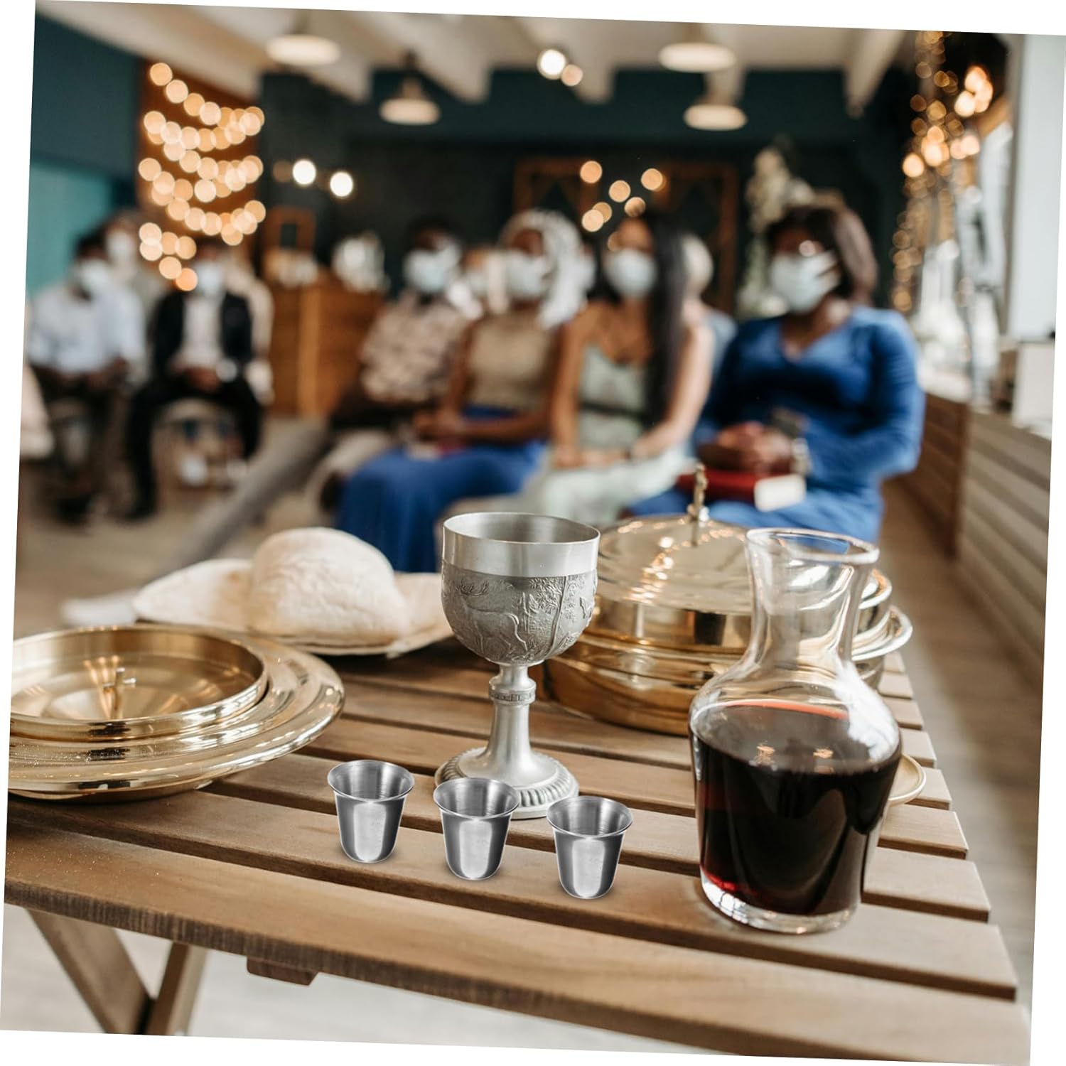 SECFOU 40 pcs Stackable Stainless Steel Communion Cups for Church Portable Religious Mugs Multi Function Communion Vessels for Gatherings and Events