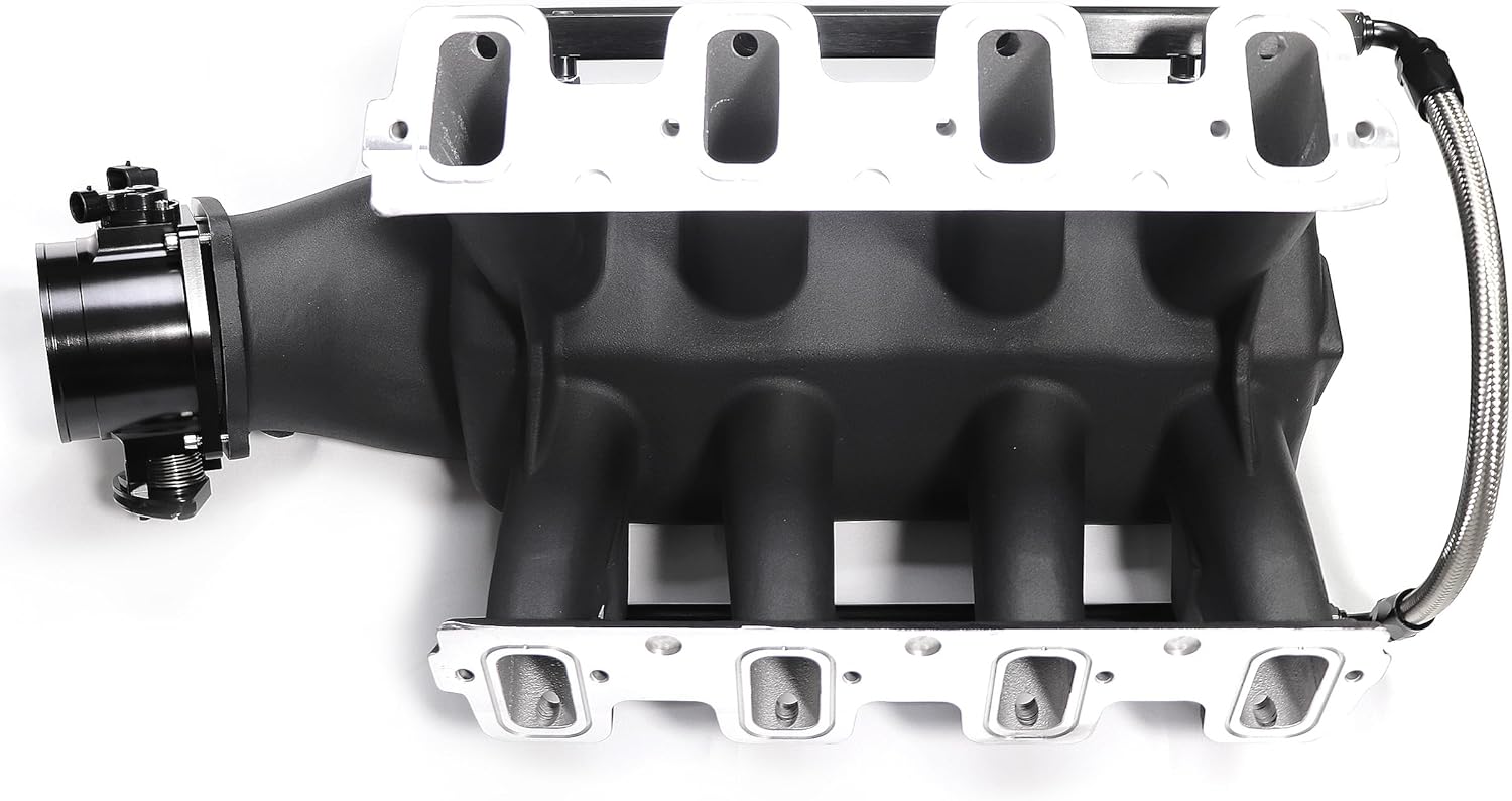 300-117 Hi-Ram EFI LS3 Intake Manifold Kit Rectangular Port with 102mm Throttle Body/Fuel rail Compatible with GM Chevy LS3/L76/L92/L99 6.0L 6.2L V8 Race/Track Only Idle–8000 RPM Black