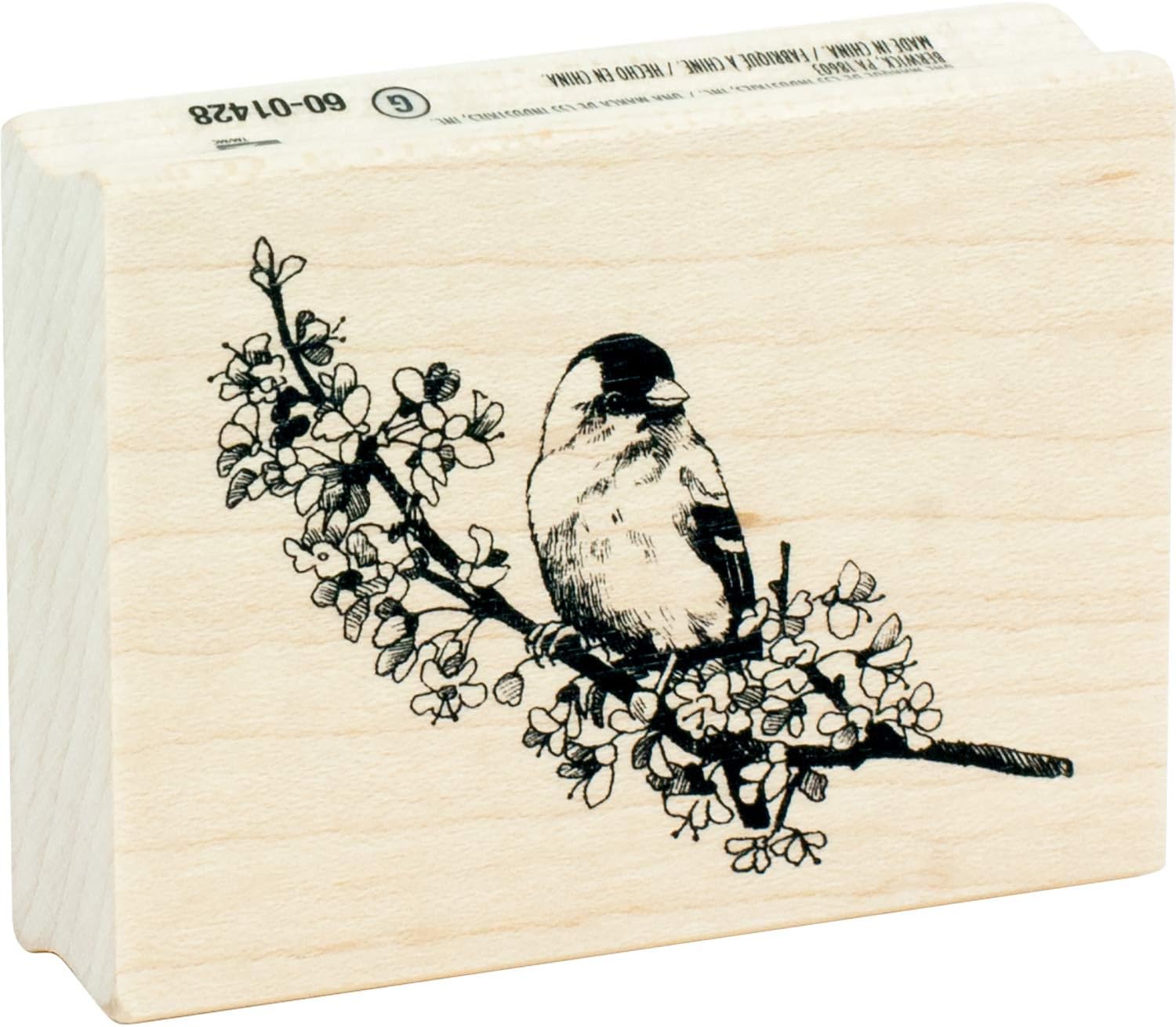 Inkadinkado Finch on a Branch Mounted Rubber Stamp for Card Making and Scrapbooking, 3'' x 2.25'' x 1''