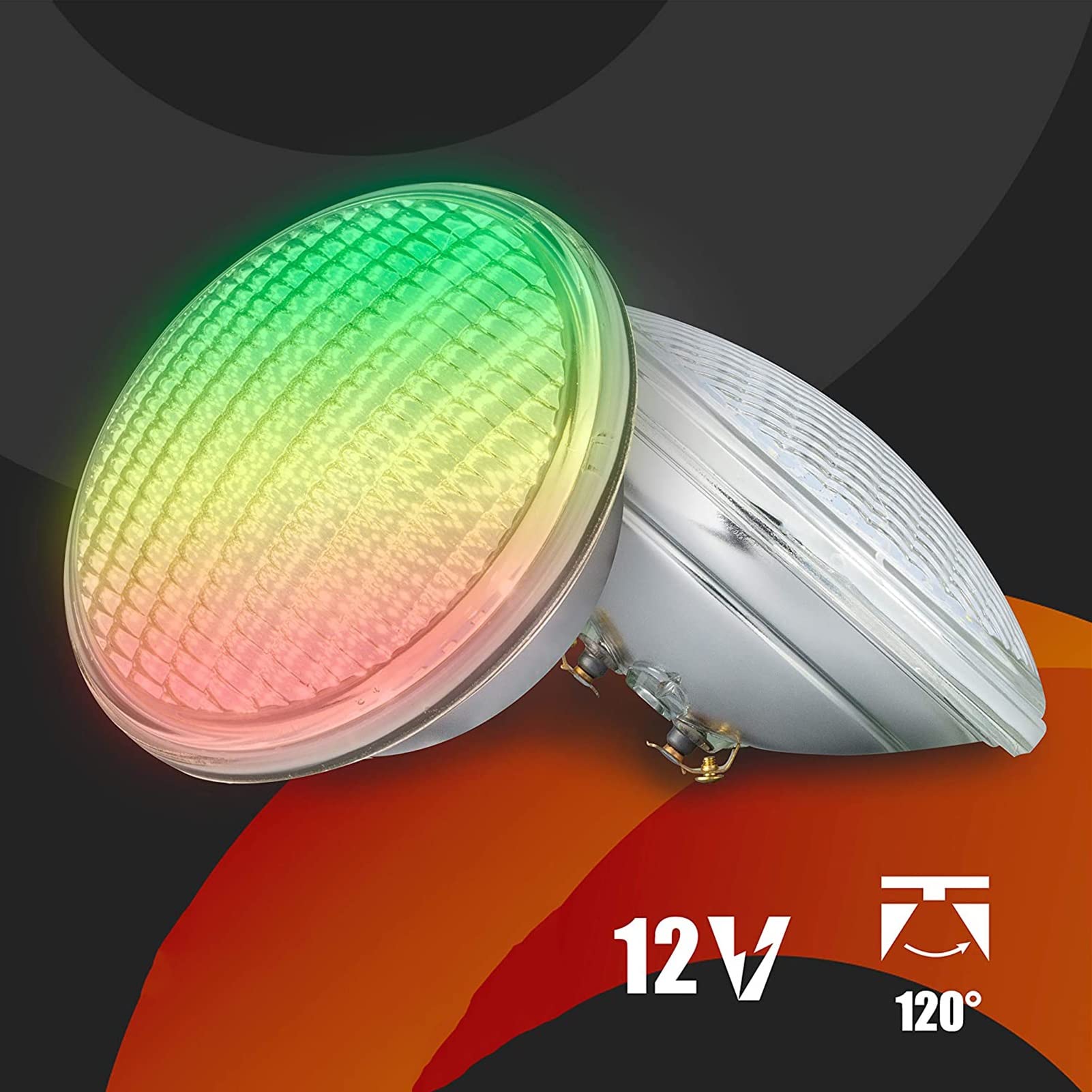 Faretti per Piscina PAR56 Faretto Subacqueo Incasso 12V AC Dimmerabile Multicolore Sincronizzare Impermeabile IP68 per Piscina(12W)