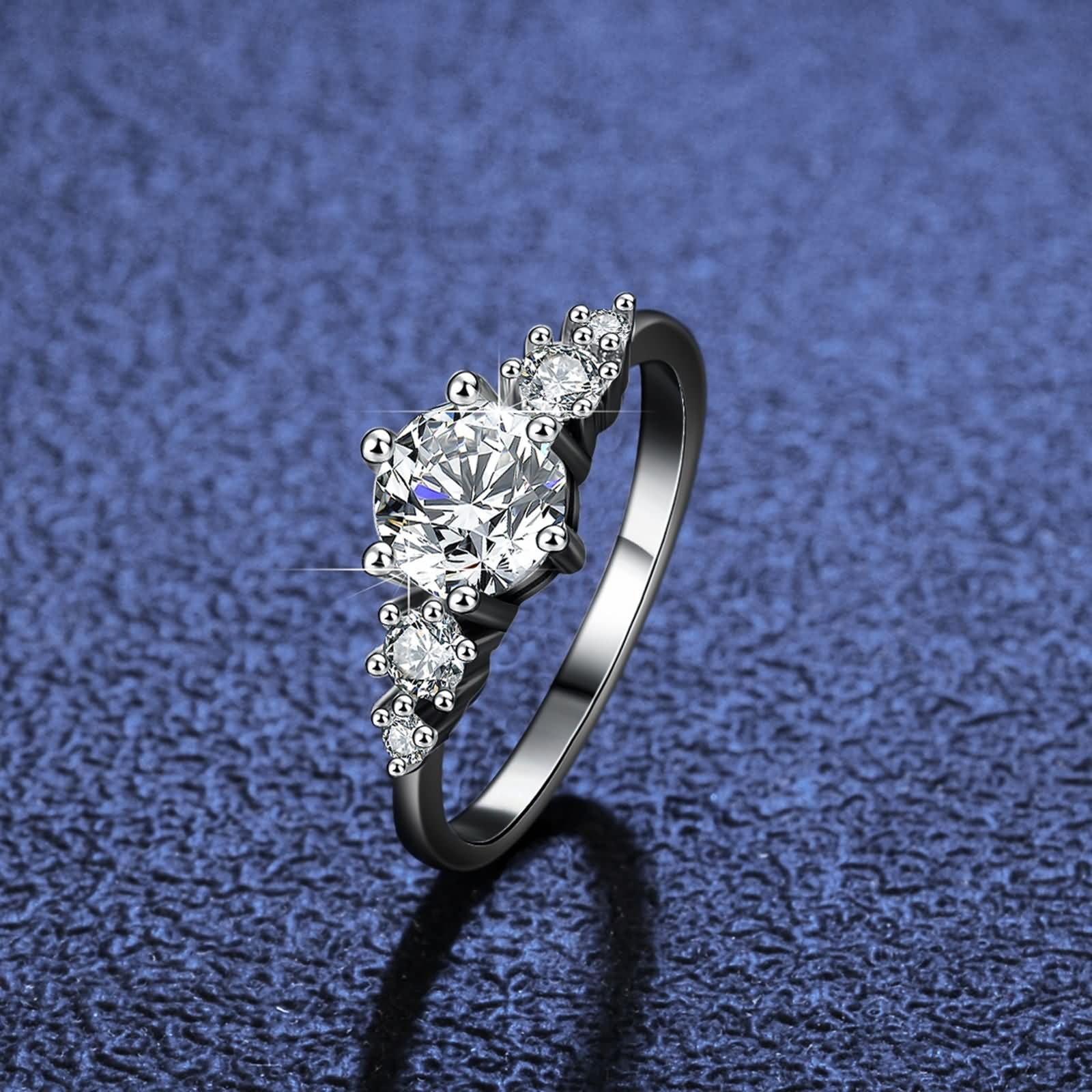 Anillo de oro blanco para mujer, anillos de compromiso, moissanite, 1 ct, anillo de boda solitario, elegante anillo de oro para mujer