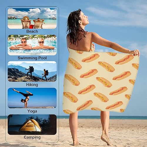 Miniatura 6 de Toalla de playa para perros calientes para adultos y niños, toalla de piscina ligera de microfibra de secado rápido, absorbente, sin arena, 31 x 61