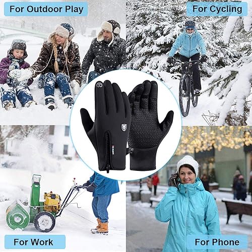 Miniatura 6 de Guantes de invierno para hombres y mujeres, guante térmico resistente al viento y al agua para clima frío, guantes con pantalla táctil para mantener