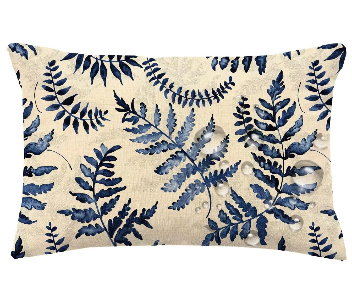 Housse de Coussin 30x50 Anti-Tache | Lot de 2 Coussin Bleu Imperméable pour Canapé Jardin m544