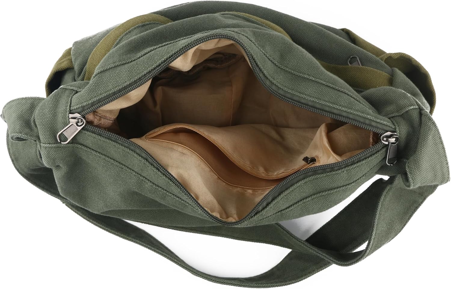 Large Canvas Messenger Bag with Multiple Pockets for Men and Women, Crossbody Shoulder Tote Hobo Laptop Bag - Image 5