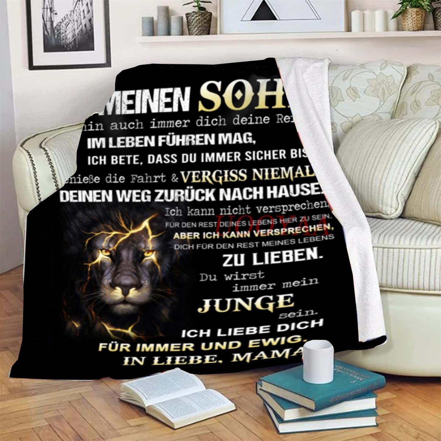 Afterprints Cadeaus voor mama deken, Moederdag mama geschenken van dochter zoon, moeder verjaardagscadeaus, We Love You gooien deken met bloemen en brief print 127 x 152 cm