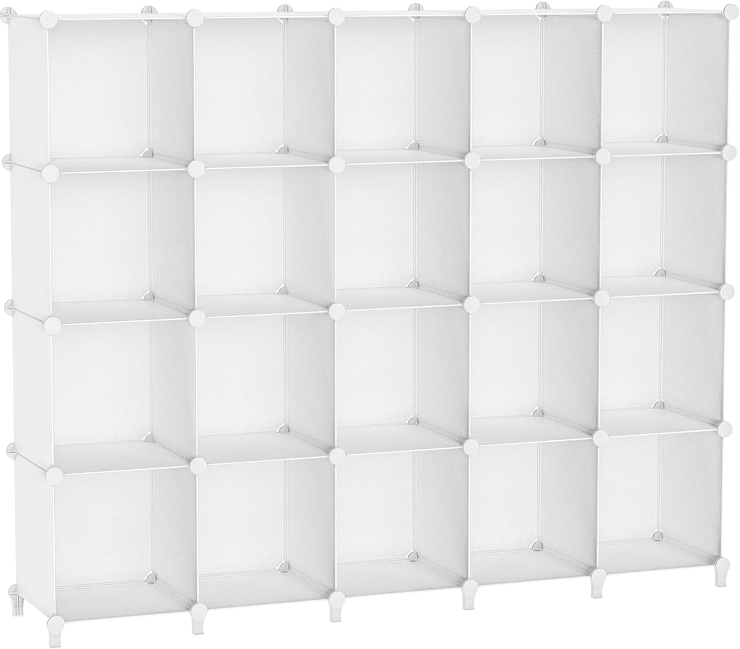 HOMIDEC 20Cube Milky White Cube Storage Organizer, Modular
