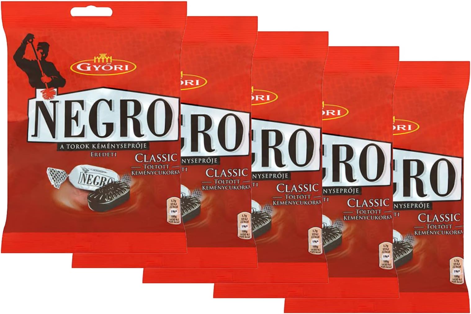 Edes Negro Classic Menthol Candy 79 g, Pack of 5