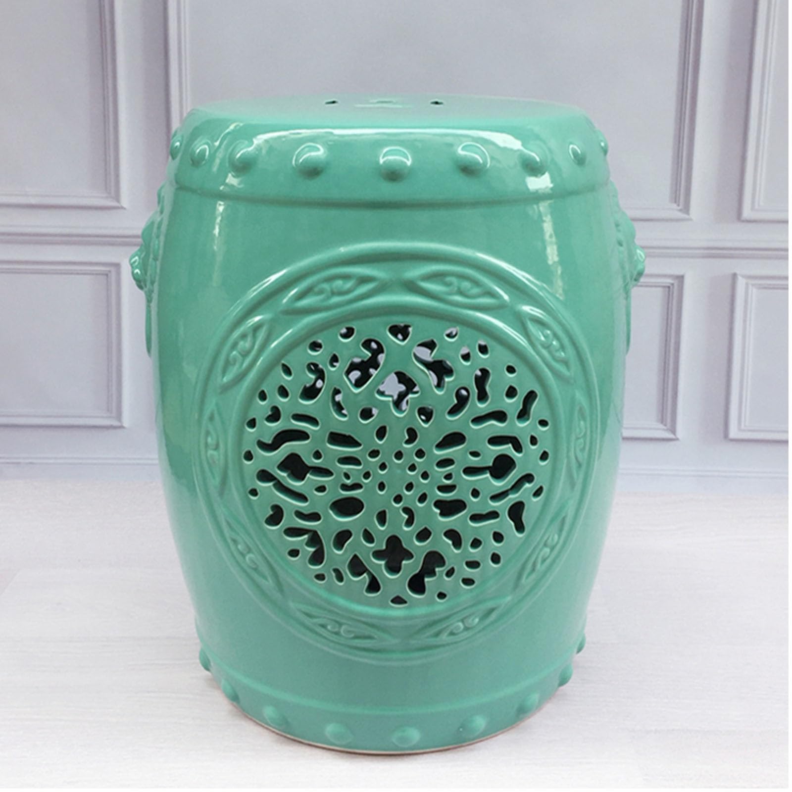 Tabouret De Jardin Chinois en Céramique, Tabouret Décoratif D'intérieur Et D'extérieur, Style Bohème, Style Campagnard Français, Idéal for Le Salon, Le Balcon Et Le Jardin(Wit)