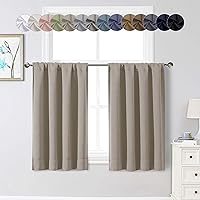 Vista 36 de Cortinas opacas para dormitorio, sala de estar, juego de 2 paneles de 54 pulgadas de largo, cortinas de oscurecimiento de habitación con aislamiento