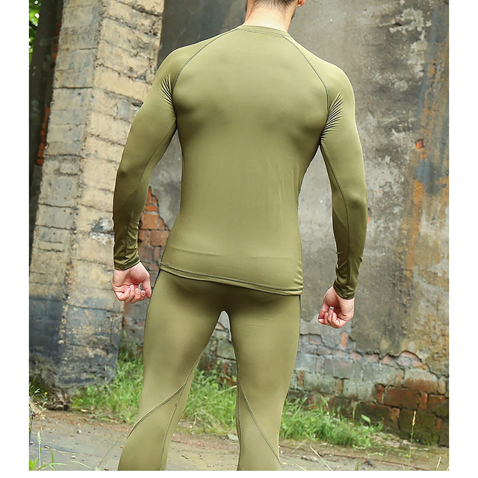 Set di biancheria intima termica in pile da uomo, funzione di assorbimento del sudore di asciugatura rapida invernale Top e leggings sportivi da uomo, per tuta di compressione dello strato base della