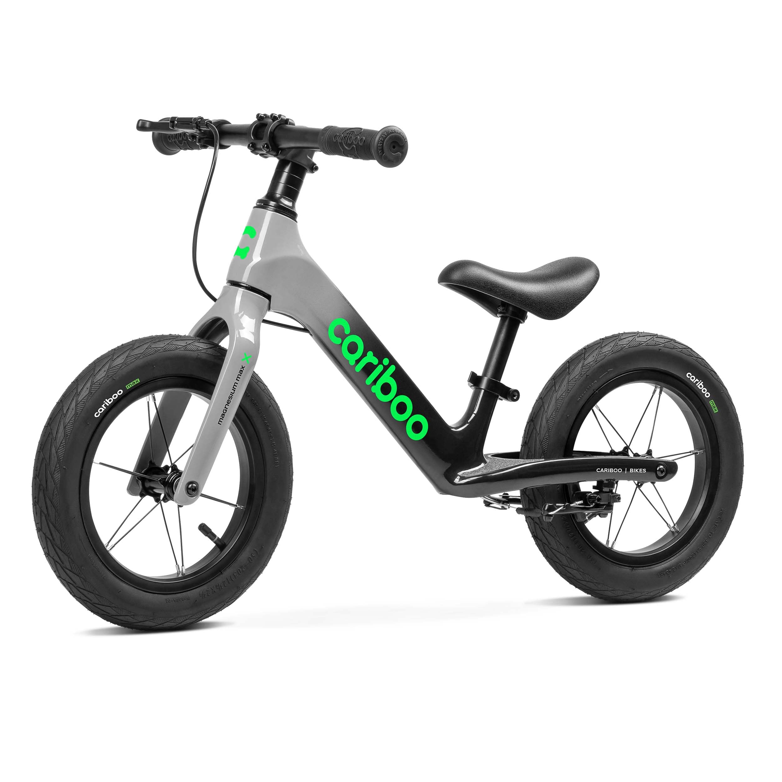 cariboo Bicicleta sin Pedales para Niños Desde 2 años - Ultraligera 3,6 kg - Sillín y Manillar Ajustables - Cuadro de Magnesio, Freno V-Brake - Carga hasta 30 kg - Magnesium MAX
