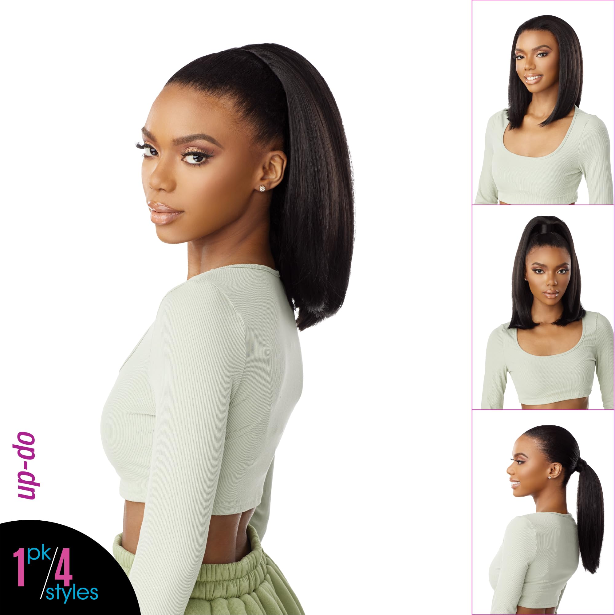 Sensationnel Synthetic Hair Half Wig Instant Up & Down - Ud 19 (Color:1 JET BLACK) - Image 4