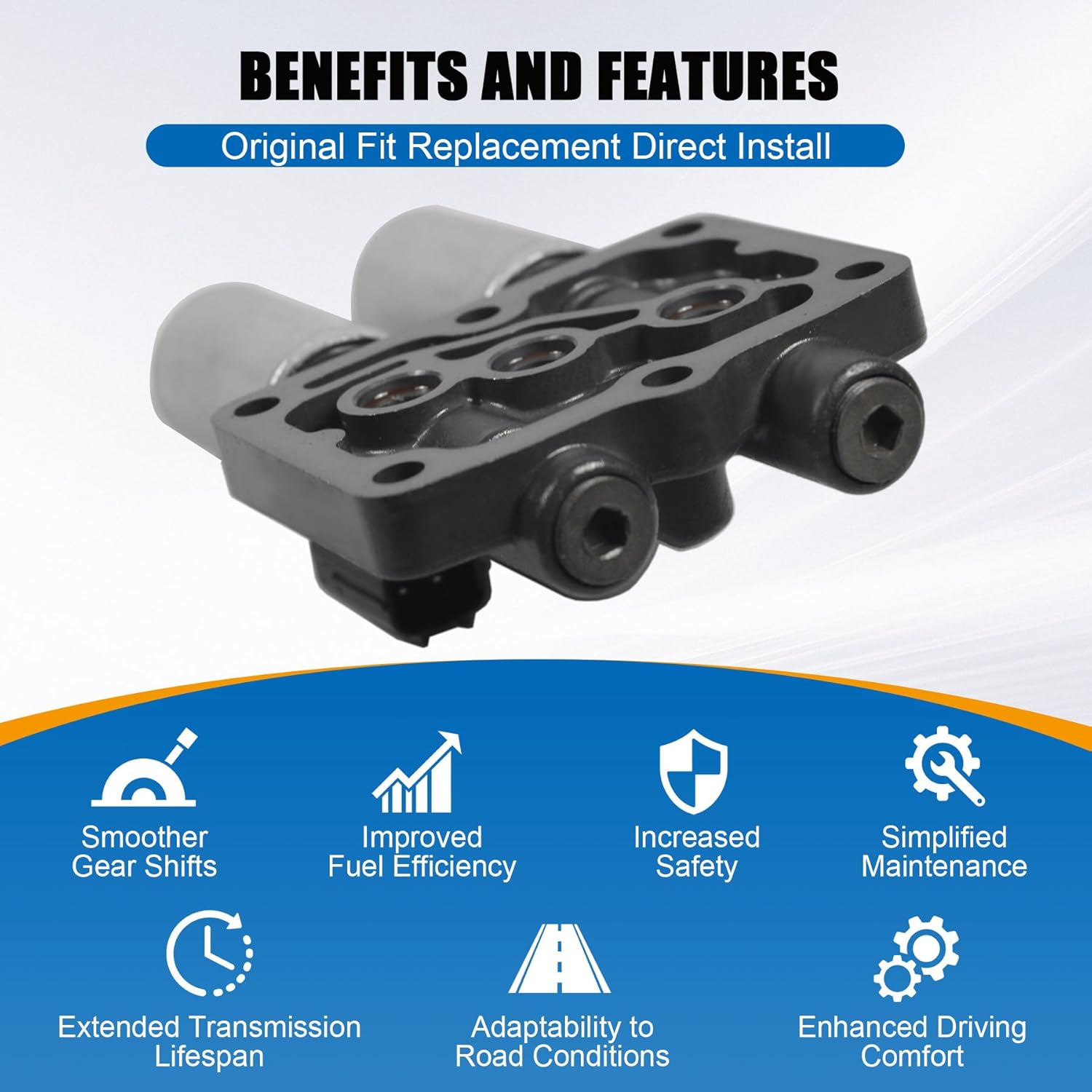 Transmission Dual Linear Shift Solenoid with Gasket, Compatible with Honda Acura Isuzu Odyssey Accord Pilot Prelude CL MDX Oasis,OEM Number:28250-P6H-024,28250-P6H-004