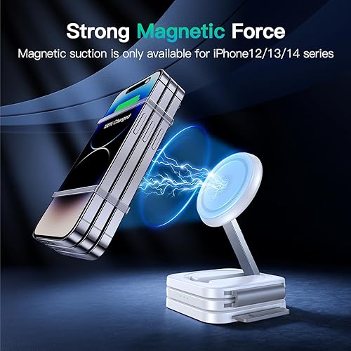 Miniatura 2 de JARGOU Cargador inalámbrico 3 en 1, estación de carga rápida, cargador magnético para iPhone serie 15141312, cargador de viaje para múltiples