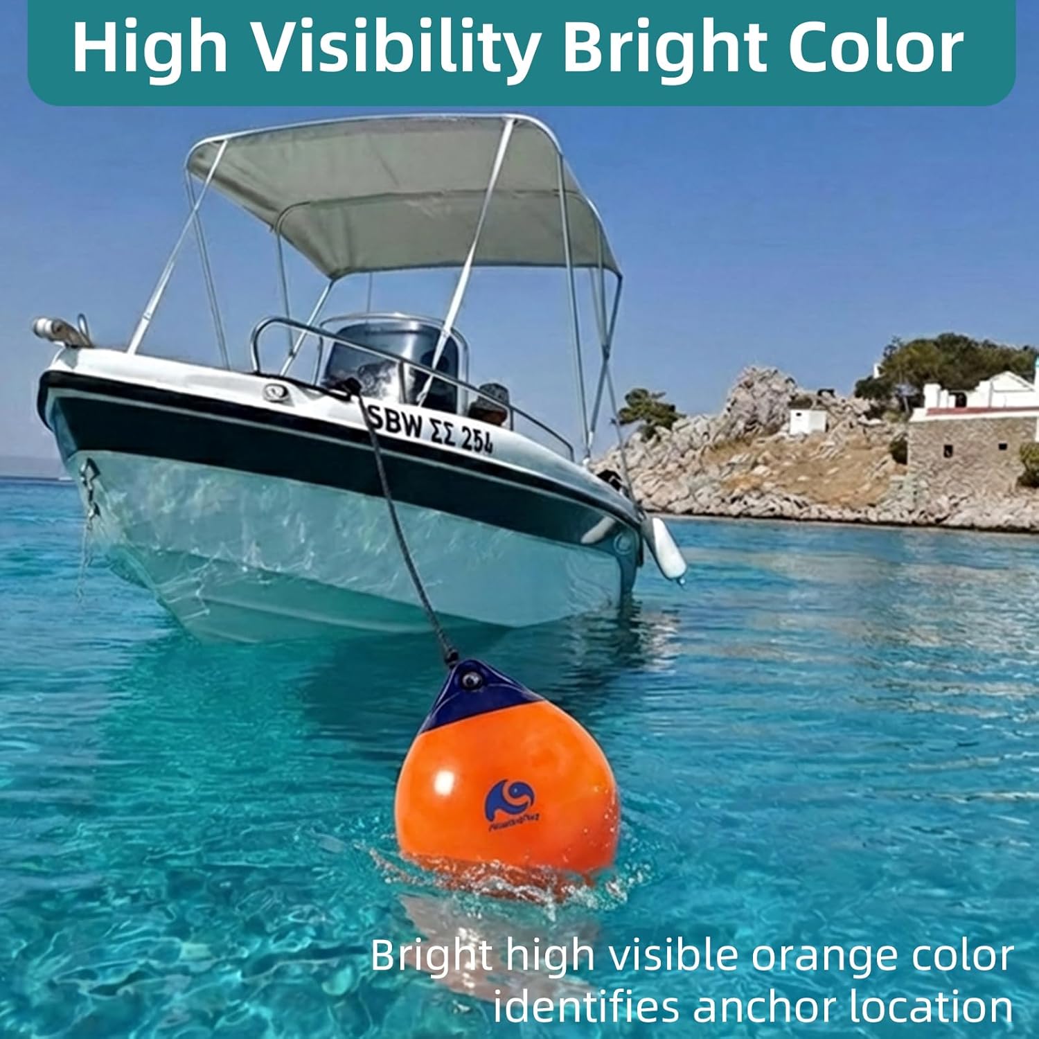 Boat Fenders Ball Mooring Buoy Balls Boat Anchor Buoy,9/12/15 Inch Boat Buoys Bumper Round Boat Fender for Docking/ Anchoring/ Marking/ Mooring,Marine Grade Vinyl Inflatable Anchor Marker Buoy