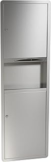 Bradley 235-000000 Standard Stainless Steel Recessed Mounted Towel Dispenser/Waste Receptacle, 17-1/8