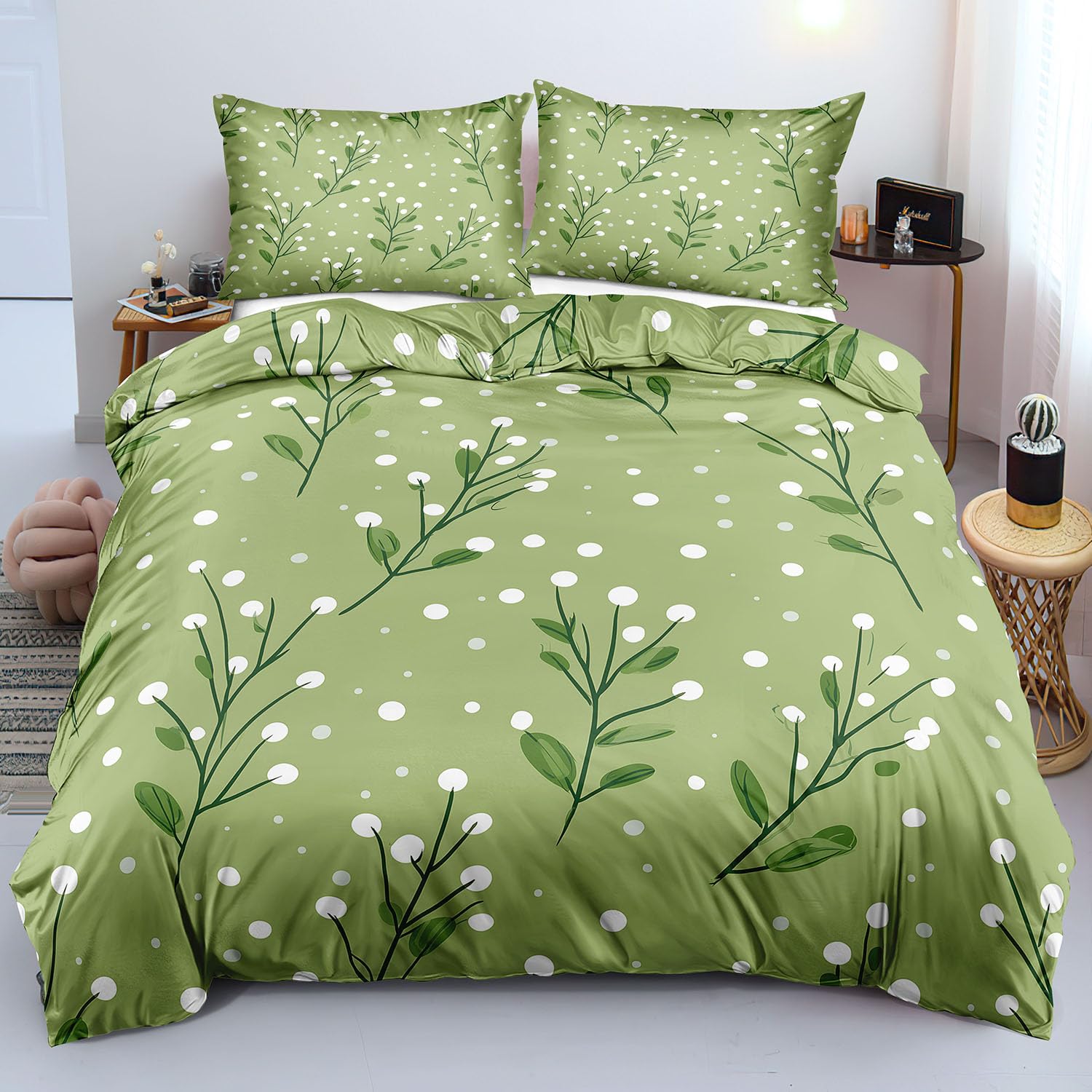 Housse de couette 140x200 verte pour lit simple adaptée aux besoins des enfants et adultes